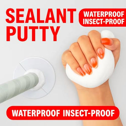 2026 Upgraded Moldable Sealant Clay Putty – Easy-to-Use Waterproof Sealing Mastic for Wall Holes, Mouse Hole Sealer, Pipe Leak Repair & Duct Seal,Indoor/Outdoor Use,0.5 lb (227g)