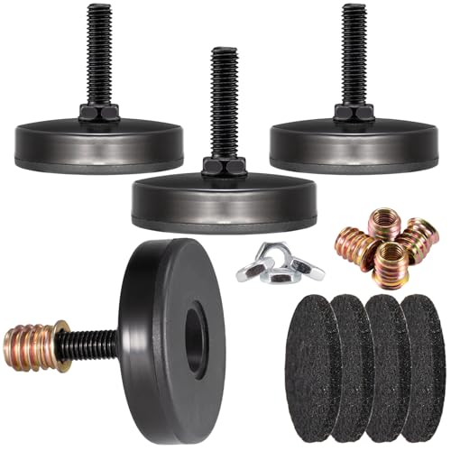 M8 Leveling Feet Heavy Duty, 2" Base Dia Adjustable Furniture Levelers with Felt Pads & Nylon Base for Workbench Cabinet Table, 1600LB Capacity Floor Protector