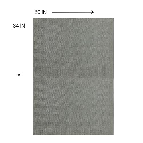 Mohawk Home Oil Spill Moisture Barrier Mat Utility Solid Gray 5' X 7' Other Perfect for Kitchen, Living Room, Kids Room, Dining Room, Hallway, Office, Garage, Entryway, Bathroom, Laundry Room - size: 5' x 7' (Rectangular)