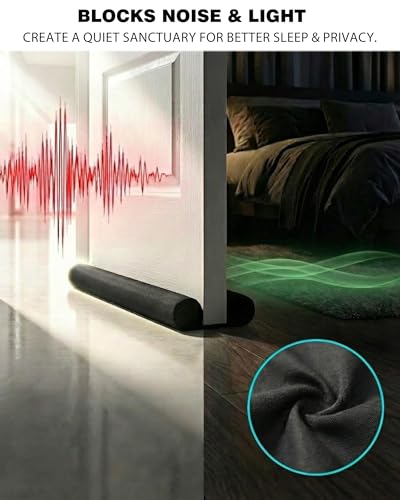 Under Door Noise Stopper 1 Pack, Under Door Draft Stopper for Bottom of Door, Soundproof Door Noise Blocker & Weather Stripping, Adjustable 30-36" Draft Blocker - size: 30"-36" (Up to 1.4" Gaps), 1 Pack