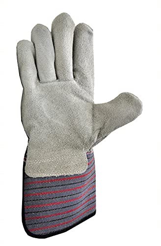 G & F Products 5025L-5 Premium Suede Leather Work Gloves with Extra Long Rubberized Safety Cuff, 5 Pair Pack - size: Large (Pack of 5), style: Extra Long Cuff