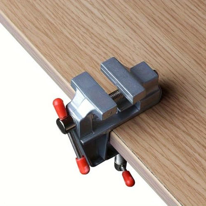 3.5 Inch Compact Aluminum Alloy Swivel Mini Bench Vise - Multifunctional Clamping Tool for Jewelry Making, Hobby Craft, Model Building & Electronics Repair-Dark Gray