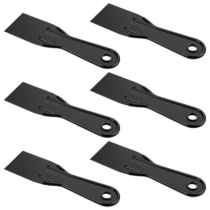 6PCS Plastic Putty Knife, 2 Inch Black Plastic Putty Filler Knife, Flexible Putty-Scraper, Wall Scraper, Spatula Tool for Repairing Walls, Pasting Plaster, Spackling, Removing Wallpaper, Applying Mud