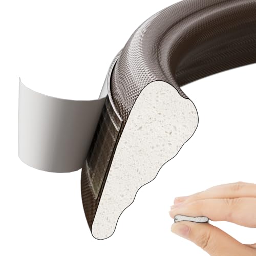 ESUFEIR 2pcs×196" Wedge Sliding Window Weather Stripping Door Gap Filler,Adhesive Window Insulation for Winter Door Seal Strip,Soundproof Foam Tape for Frame,Brown - color: Brown, size: 2pcs×196"