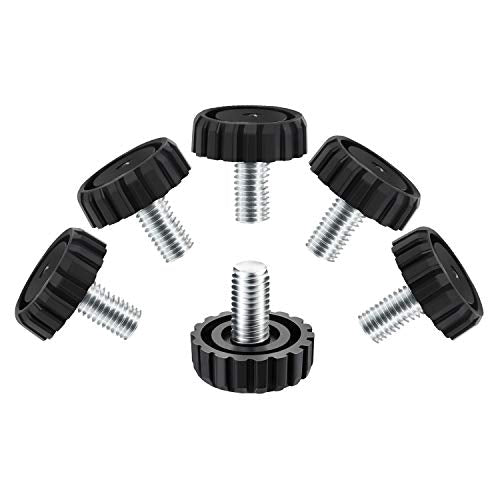 Hotop 30 Packs M8 Screw on Furniture Glide Leveling Foot Adjustable Diameter Home Black Metal Table Desk Glide Leg Leveler Leveling Foot Adjuster