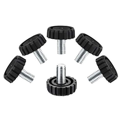 Hotop 30 Packs M8 Screw on Furniture Glide Leveling Foot Adjustable Diameter Home Black Metal Table Desk Glide Leg Leveler Leveling Foot Adjuster