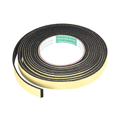 uxcell Sealing Foam Tape 15mm Wide 3mm Thick 4m/13ft Long, Self Adhesive Weather Strip for Window Door Insulation - size: 15mmx3mmx4m