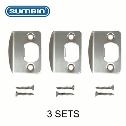 Replacement Products SS304 Strike Plate Full Lip, 2-1/4" x 1-5/8" for Knob or Latch, 1/4" Thick, Satin Nickel 3 PCS - color: D-SN finish 3PCS