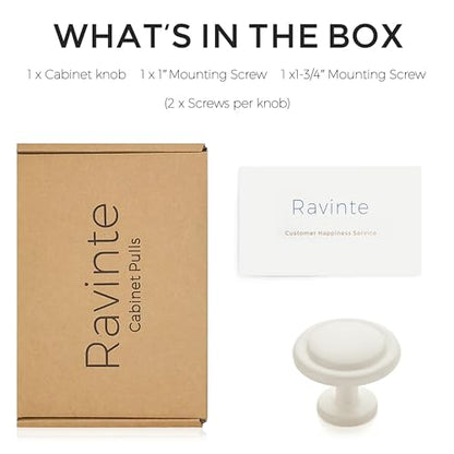 Ravinte 3 Pack 1-1/4 inch Kitchen Cabinet Knobs White Frosted Dresser Zinc Pulls Door Drawer Handles for Dresser Drawers - color: White