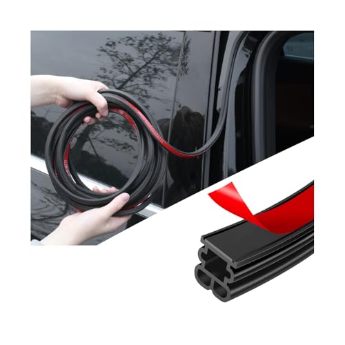 52.5Ft Double Layer 3-Hole Car Door Seal Strip,Self Adhesive Automotive Weather Stripping for Reducing Noise,Universal Car Accessories Cars Weather Stripping Door Seal for Doors,Hoods (3 Holes/52.5FT) - color: 3 Holes/52.5FT