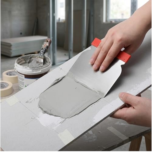4Pcs Stainless Steel Body Filler Spreader, Metal Putty Knife 4 Sizes Multipurpose Automotive Scraper Repair Tool for Applying Glaze, Plaster, Cement, Paint and Wall Decoration Hand Tools