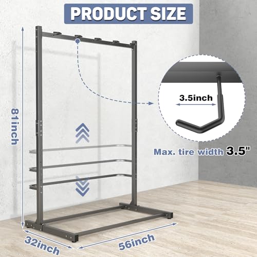 WALMANN Freestanding Bike Stand for Garage, 5 Bikes Vertical Bike Storage Stand Heavy Duty Bike Floor Stand, Holds Up to 70 lbs/Hook - style: Bike stand for 5 bikes