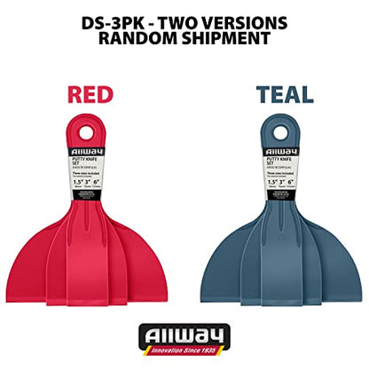 ALLWAY DS-3PK 3-Piece Celcon Plastic Putty Knife Set, 1-1/2", 3", 6", Two versions Random Shipment - size: 1-1/2", 3", 6"