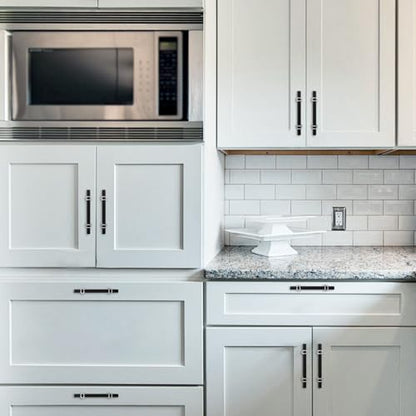 10 Pack 5 Inch Cabinet Pulls knurled Matte Black and Polished Chrome Kitchen Cabinet Handles Aluminum and Zinc Alloy Drawer Pulls Solid Cabinet Hardware - color: Black and Polished Chrome Knurled, size: 5'' Hole Center(128mm)