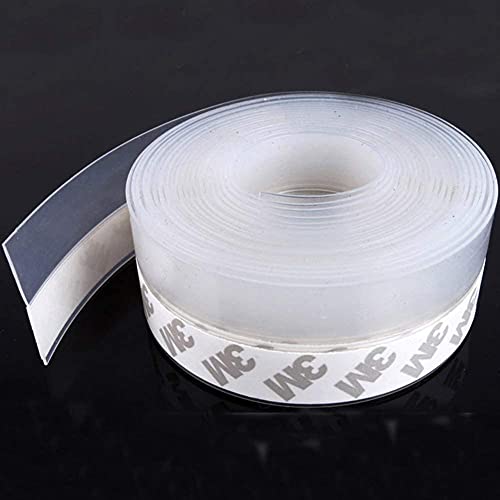 TAROSE Weather Stripping, Silicone Door Seal Strip Door, Window, Transparent 16 Feet Long (Width 25mm) - color: Lucent, size: 25 Mm, 16.5ft