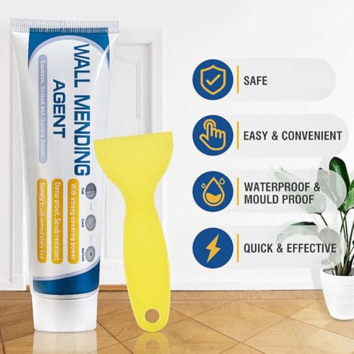 Wall Mending Agent Repair Kit with Scraper Nozzle Extender,2026 New Multi Functional WallPatching Paste Spackle,Efficient WallRepair Paste Filler for Holes & Cracks, Nail Holes, Dents & Small Damage - color: 150g