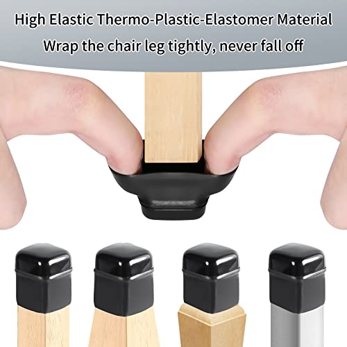Ezprotekt 24 Pcs Chair Sliders for Carpet, Square Chair Glides for Carpet, Teflon Furniture Pads Glides, Bar Stool Protectors Caps, Furniture Sliders for Chair Table Desk Black (S Fit: 0.55"- 0.75") - size: S - Black