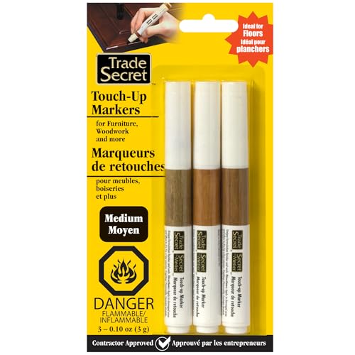 Trade Secret Trio Touch-Up Markers, Wood Scratch Remover, Medium Tones, Furniture Repair Markers - color: Medium Tones