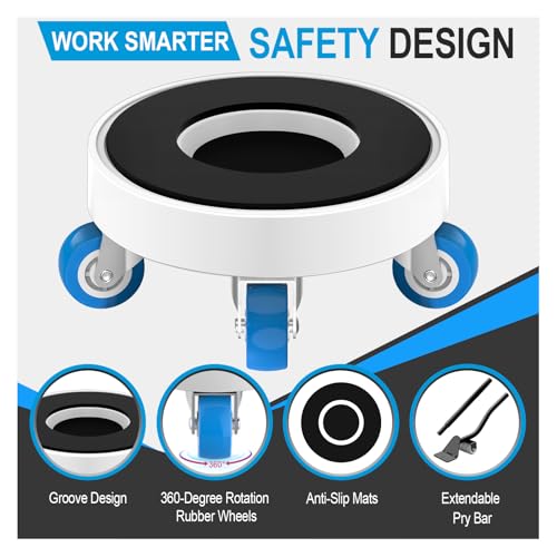 New Upgrade Furniture Movers with Wheels: Furniture Sliders with 360° Rotatable Wheels - Furniture Dolly for Moving Heavy Duty Sofa Bed - Load Capacity Up to 750lb - size: 1.25in wheels Round + 1 pry bar