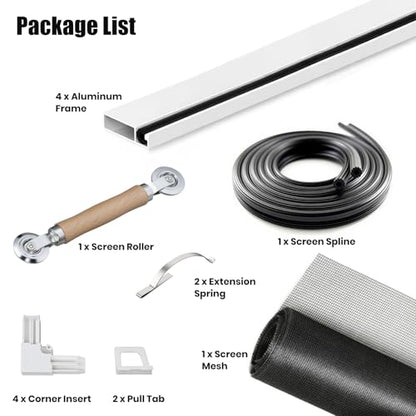 Toocust Window Screens Frame Kit 36 Square, Heavy-Duty Aluminum Window Screen, High-Visibility Durable Mesh, Easy Repair/Reinstall for Windows & Patio Doors, Multi-Size Options - size: 36*36 1pack
