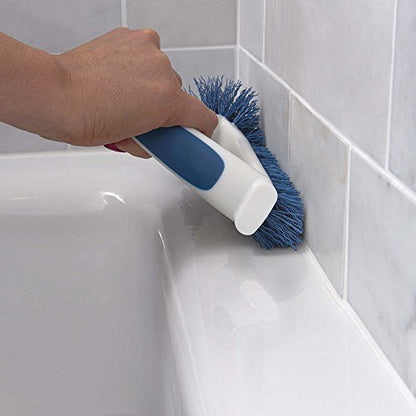 Unger 2-in-1 Grout and Corner Scrubber Brush Tool, Crevice Bathroom Cleaning Supplies for Showers, Door Tracks, Tile, and Bathtubs, Household 360-Degree Scrubbing Power - style: 2-in-1 Grout & Corner Scrubber