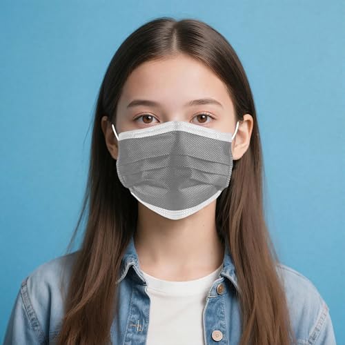NNPCBT Grey Disposable Face Masks 125 Pack,3-Ply Breathable Mask For Adults,Great For Outdoors,Home, Office, School - color: Adult-125 Pack-grey