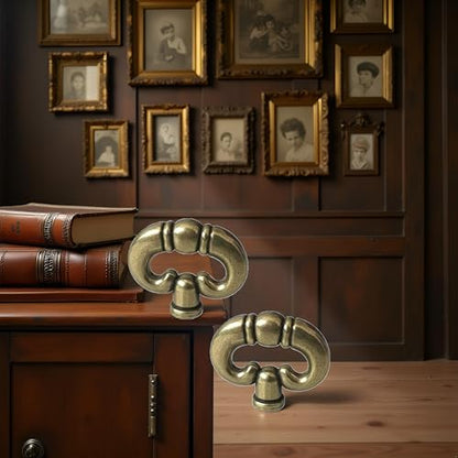 2Pcs Antique Bronze Ring, Vintage Style Drawer Knob Ring with Back Plate Antique Black Bronze Drawer Pull Dresser Cabinet Knob Kitchen Door Knob Hardware Cabinet Dresser Cabinet