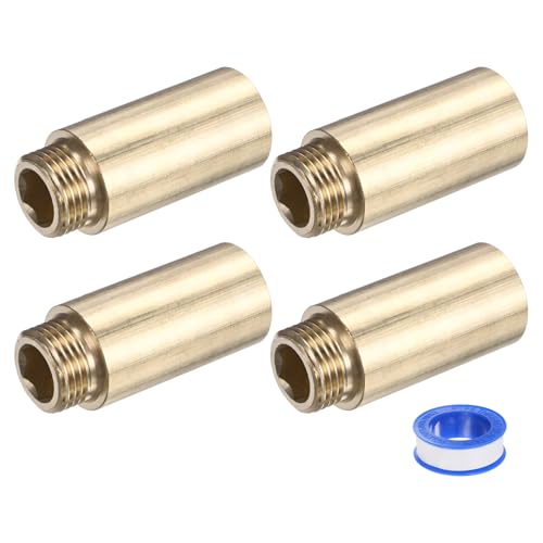 M METERXITY Shower Head Extension Arm, Brass G1/2 Male to Female Extension Pipe Fitting Adapter with PTFE Thread Seal Tape for Shower/Faucet, Pipe Plumbing Coupler 2.36"/60mm 3-Pack - size: 2.36"/60mm