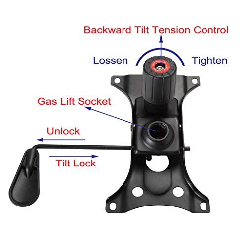 Skelang Tilt Control Mechanism Replacement, Office Chair Tilt Base Control Lift Mechanism, Swivel Base Plate Control Seat Mechanism, Mounting Hole Dimension: 10.2"×6"(L×W)