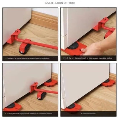 Heavy Duty Furniture Lifter, Furniture Slides Kit, Heavy Furniture Sliders Mover Tool Set (Red) - color: Red