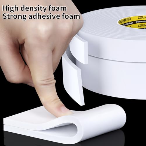 Single-Sided Adhesive EVA Foam Tape 1in x 9.84FT,White Foam Weather Stripping,Door Seal & Window Insulation Tape,Waterproof Sound Proof Seal Strip for Doors,Windows,Garage Door & Gap Sealing - size: 1in x 9.84FT