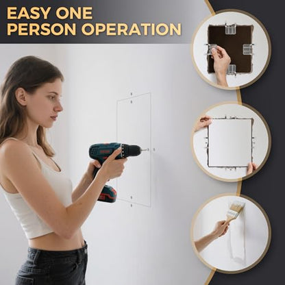 52 Pack Drywall Repair Clips,Easy Install Drywall Clip 1/2 Inch,Professional Hole Repair Patch Kit for Wall and Sheetrock, Strong Metal Backing Clips with Screws for Home Improvement - color: Silver-52