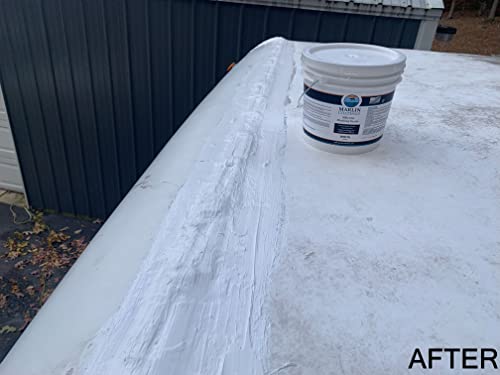 100% Silicone Roof Patch – Prevent and Repair Leaks – Complete Waterproofing – Easy Trowel or Brush Application… (2 Gallon, Gray) - color: Gray, size: 2 Gallon