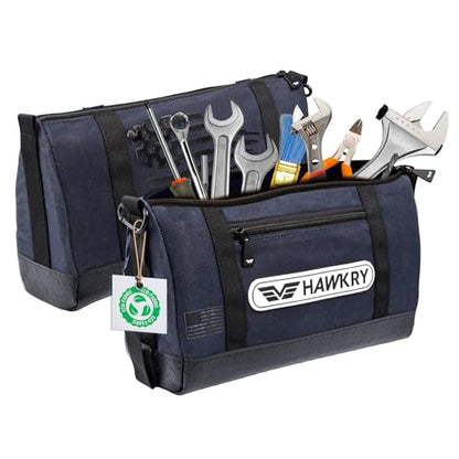 HAWKRY Heavy Duty Canvas Tool Bag – Waterproof Canvas Zipper Pouch, Garden Tool Bag, Construction Bags Heavy Duty, Small Zipper Pouch, Motorcycle Tool, Multipurpose Fishing Bag - color: Blue