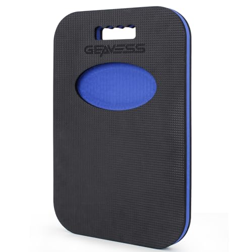 1.1" Extra Thick Garden Kneeling Pad, Comfortable Foam Knee Pad with Handle & Tool Tray, Durable Supportive Knee Cushion for Gardening, Garage Work, Workshop Repairing, 17.5"x12", Black & Blue - size: 18.7in Length-Unfoldable
