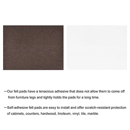 uxcell Felt Furniture Pads, 8-inch x 6-inch Self Adhesive Cuttable Anti Scratch Square Floor Protectors for Furniture Legs Hardwood Floor, Brown 8Pcs - size: 8-inch x 6-inch