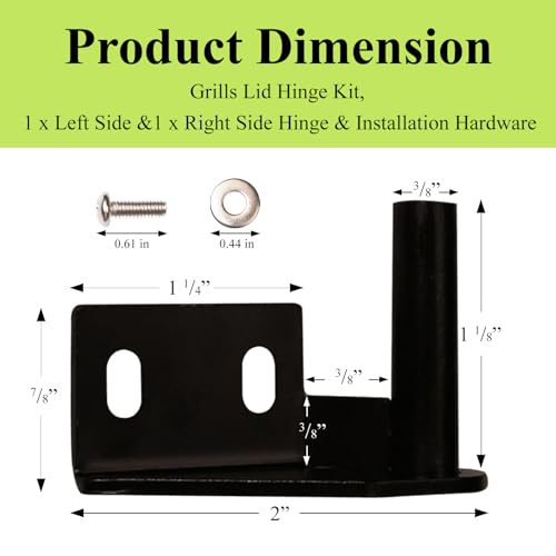 BCA001 Left & BCA002 Right Side Grill Lid Door Stop Arc, 74050 & 74051 Grills Lid Hinge Kit W/Screws, Fits Pro Series 22, Tailgater 20, Century 885, Eastwood 22