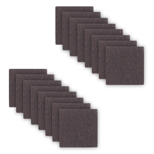 1.5inch Square Felt Furniture Pads, 16Pcs Self Adhesive Cuttable Felt Furniture Leg Pads Floor Protectors Furniture Sliders for Hardwoods Floors, Brown - size: 1.5x1.5inch