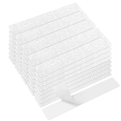 KING MOUNTAIN 1x7 Inch Hook and Loop Strips, 20 Sets Nylon Self Adhesive Tape, Double Sided Strong Back Adhesive Tape and Dots for Office, Home and Crafting, Heavy Duty, White - size: 1*7in, style: White Tape