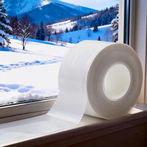 Window Sealing Tape Weather Stripping 2 Inch x 50 Yards Clear Window Insulation Draft Isolation Sealing Film Tape for Shower Glass Gaps Seal Windproof, Residue Free(2 Inch x 50 Yards White) - style: 2 Inch x 50 Yards White