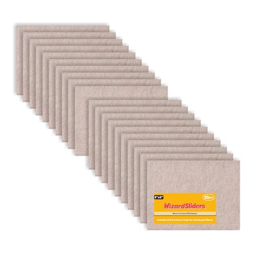 Felt Furniture Pads Self Adhesive for Hardwood Floors, 20pcs 8" x 6" x 1/5" Cuttable Furniture Sliders Square Furniture Movers, Floor Protector Cut into Any Shape, Beige - color: Beige, size: 20pcs