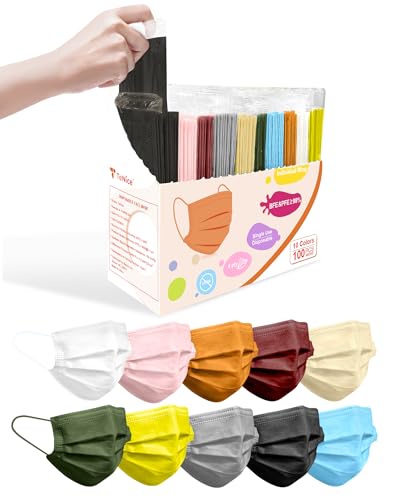Face Masks Disposable 100 Pack, 4 Ply ASTM Level 3 Medical Grade, Breathable for Adult Outdoor Protection, Individually Wrapped for Home, School & Office, Neon Zest - color: Neon Zest
