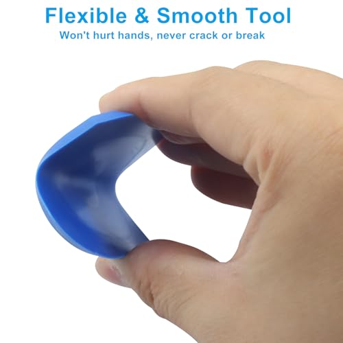 4 Pcs Silicone Caulking Tools, Compatible Sealant Grout Caulk Tool Kit, Reuse Scraper Sealing Kit for Home Renovation, Kitchen Bathroom Floor Sink Joint (Blue) - color: Blue