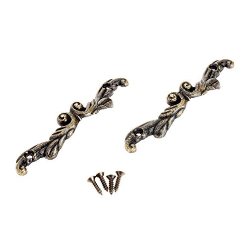 dophee 10Pcs Antique Brass Decorative Pull Handle for Mini Jewelry Box Drawer Cabinet Chest Decoration Arch Shape 2.95" x 0.59"- Large - size: Large