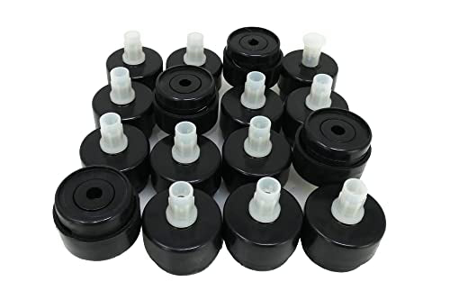 Shepherd Pack of 16 Self-Leveling Table Glides, 1/4" Threaded Stem with Adjustable Feet and Hardware, Eliminates Wobbling on Uneven Floors, Black - style: No Disc or Felt
