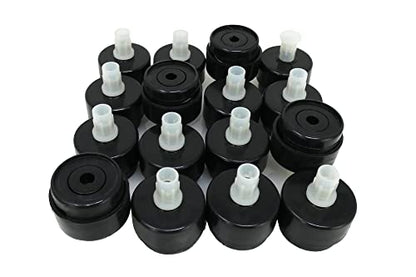 Shepherd Pack of 16 Self-Leveling Table Glides, 1/4" Threaded Stem with Adjustable Feet and Hardware, Eliminates Wobbling on Uneven Floors, Black - style: No Disc or Felt