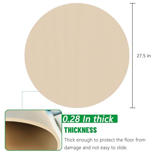 Round Recliner Floor Protector Recliner Pads Swivel Chairs Recliners Rug for Floor Circle Anti Slip Furniture Pads Rubber Non Skid Furniture Gripper Mats - size: R-Camel-S-27.5"