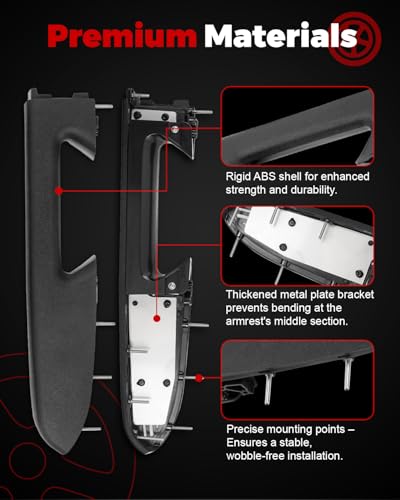 Left Driver & Right Passenger Side Armrest Repair Kit Compatible with 2010-2014 Silverado 2500 HD 3500 HD Sierra 2500 HD 3500 HD Door Panel with Release Handle Below Armrest Replace 22818465 22818470 - size: 22818465-470LR