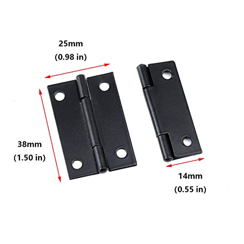 Antrader Folding Hinge, Cabinet Gate Closet Door Hinge 1-1/2'' Long Home Furniture Hardware with 96pcs Screws, Black, 24-Pack - color: Black, size: 1.5" x 0.94", 24pcs