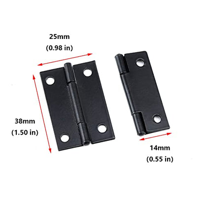 Antrader Folding Hinge, Cabinet Gate Closet Door Hinge 1-1/2'' Long Home Furniture Hardware with 96pcs Screws, Black, 24-Pack - color: Black, size: 1.5" x 0.94", 24pcs